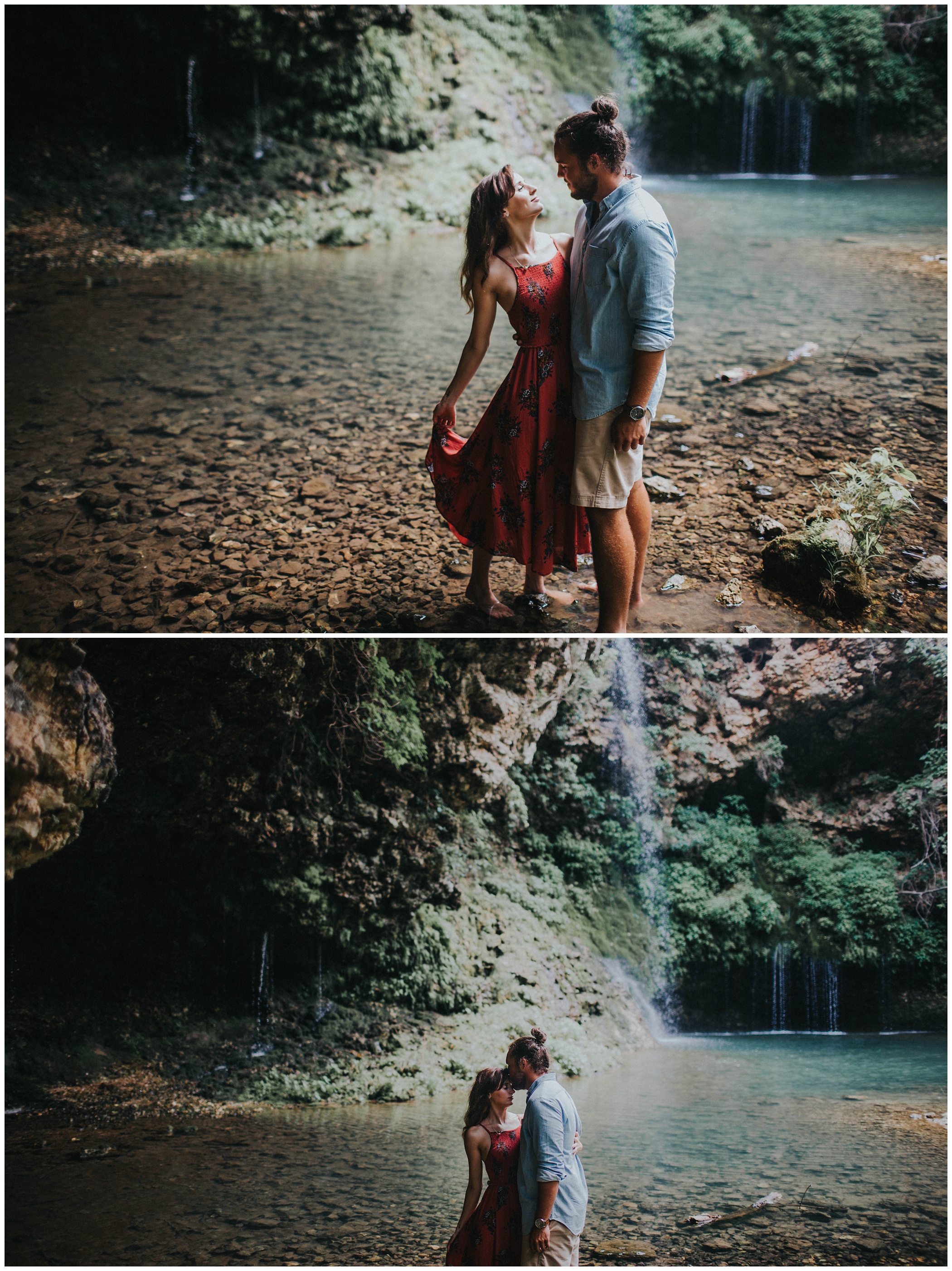 The Johnsons Northwest Arkansas Engagement Photos at a Waterfall Greenhouse and Fayetteville Farmers Market